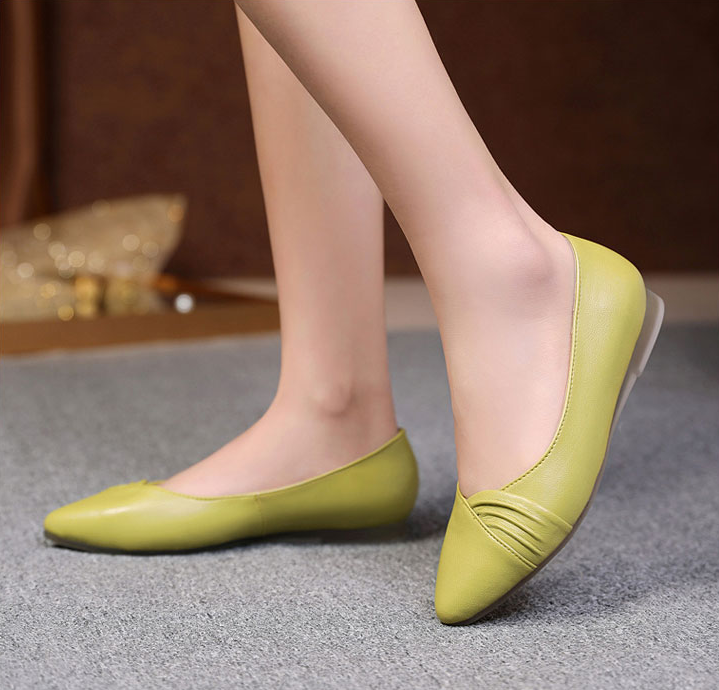 Autumn Flat Shoes Color Green Size 8 for women