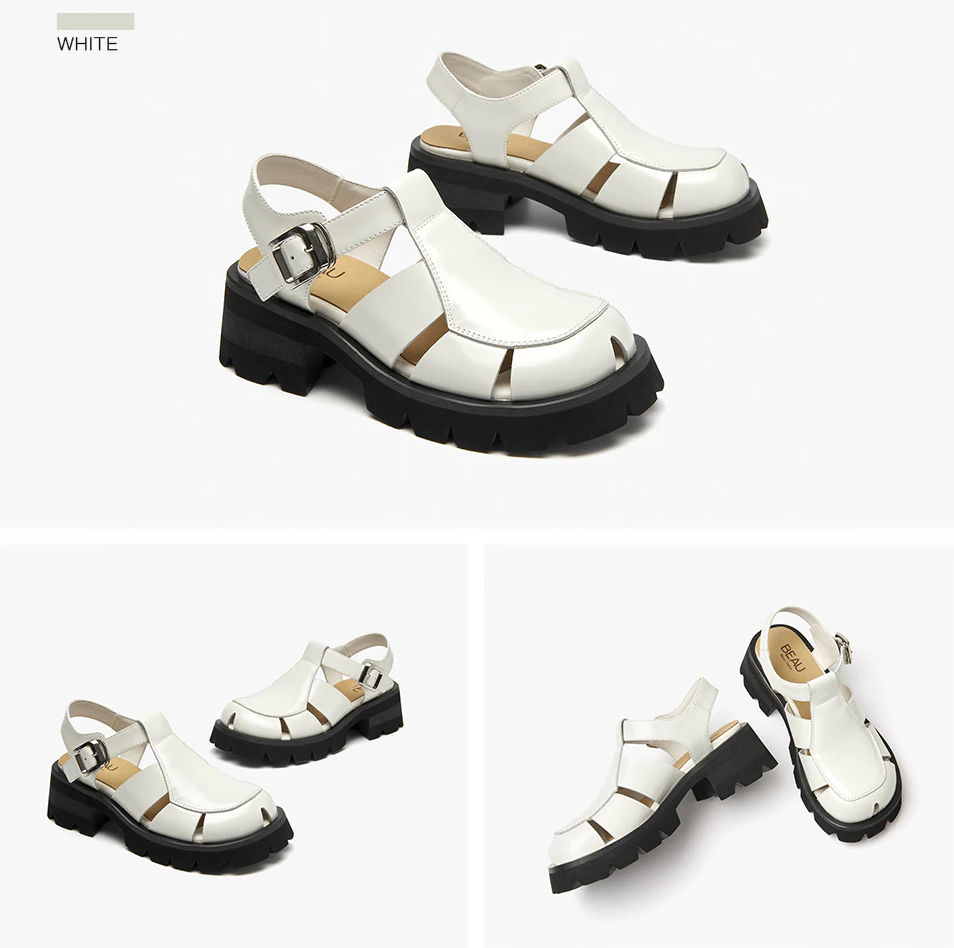 square sandals color white size 6 for women