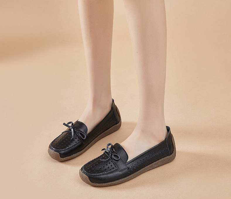 flat loafer shoes color black size 8 for women