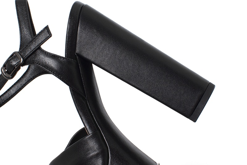 square heel sandals color black size 7 for women