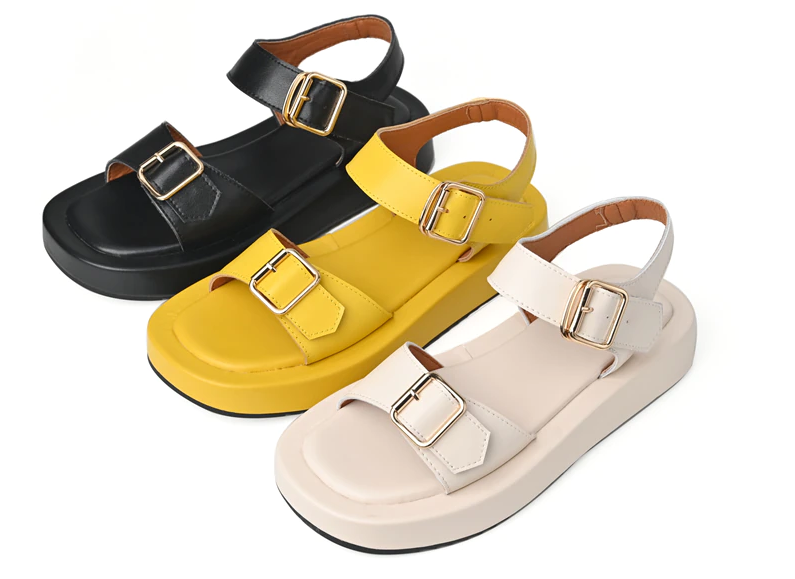 Flat Sandal Color Yellow Size 5 for Women