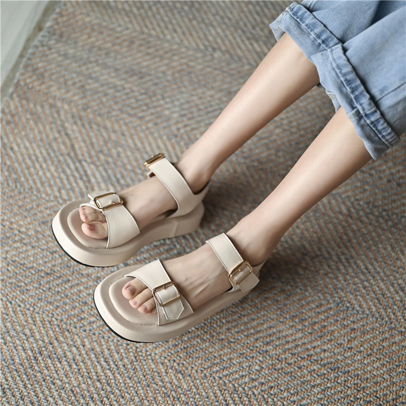 Summer Flat Sandal Color Beige Size 9.5 for Women