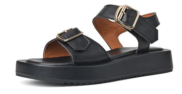 Flat Sandal Color Black Size 5.5 for Women