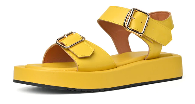 Flat Sandal Color Yellow Size 6 for Women
