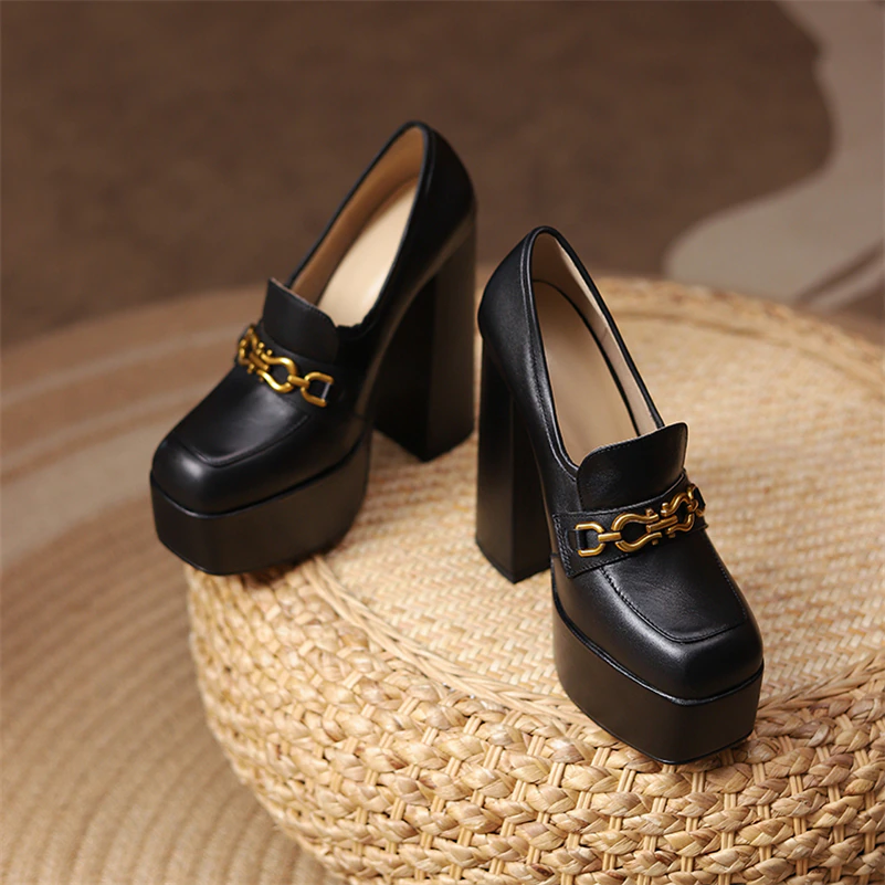 Platform Pump Shoes Color Black Size 6 for Women