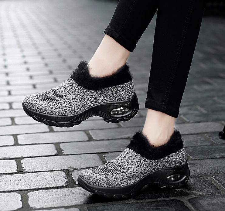 Possible Women's Plush grey Walking Shoe Socks Loafer ultra seller shoes