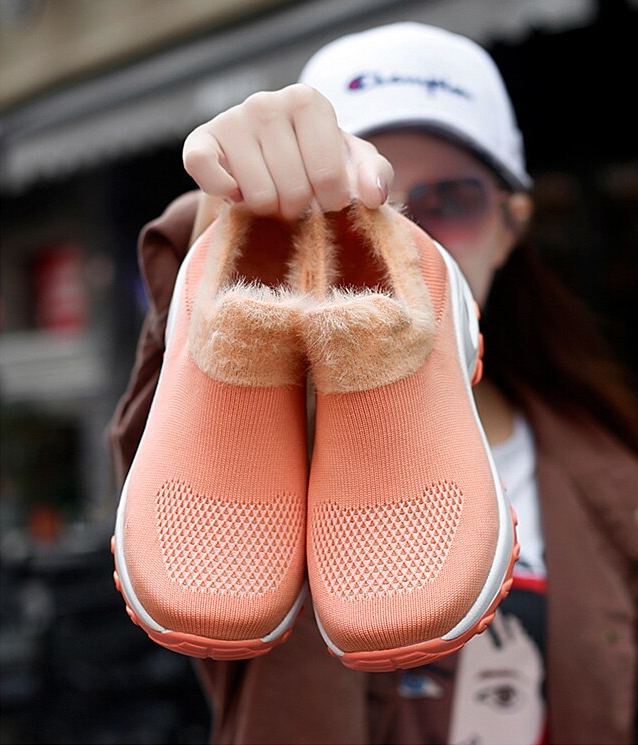 Possible Women's Plush orange Walking Shoe Socks Loafer ultra seller shoes