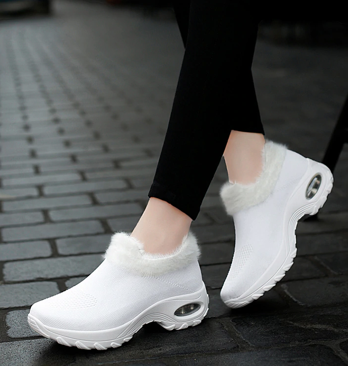 Possible Women's Plush White Walking Shoe Socks Loafer ultra seller shoes