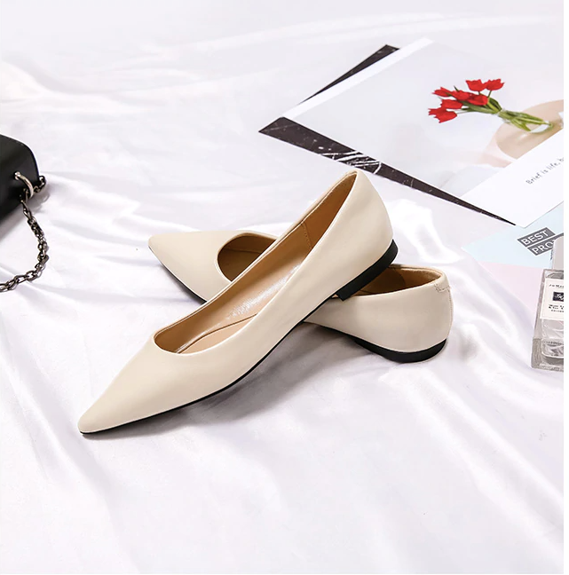 office flat shoes color beige size 10 for women