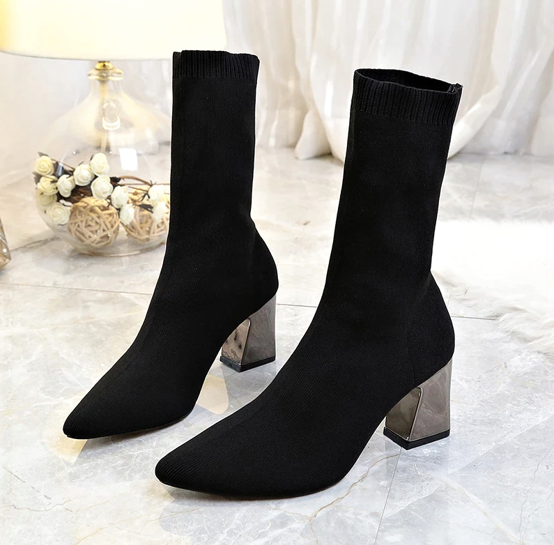 Dress Boots Color Black Size 4.5 for Women