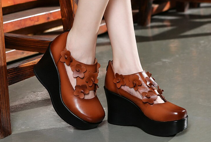 autumn platform shoes color brown size 8.5 for women