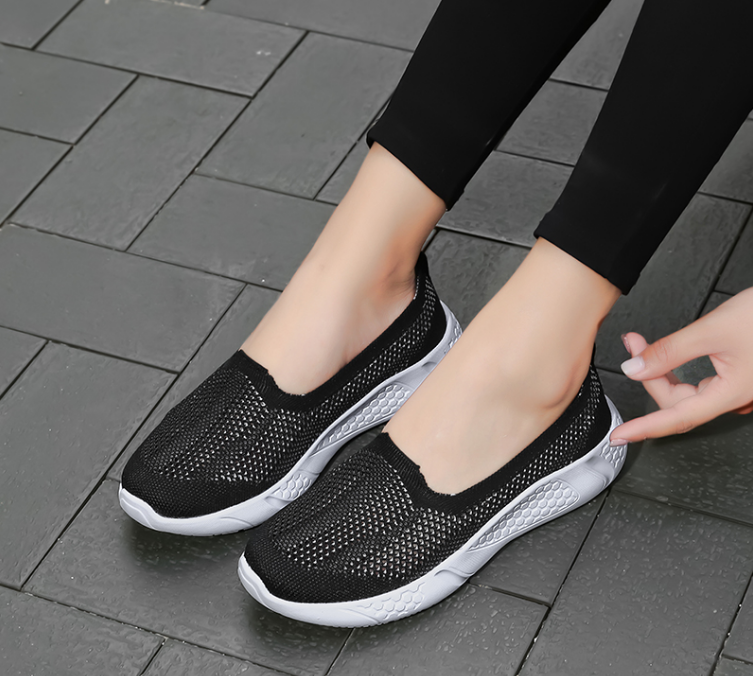slip on shoes color black size 6 for women