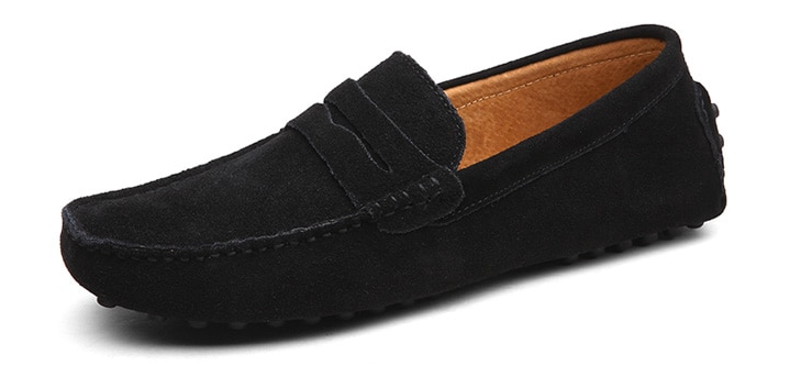 leather loafer shoes color black size 6.5 for men