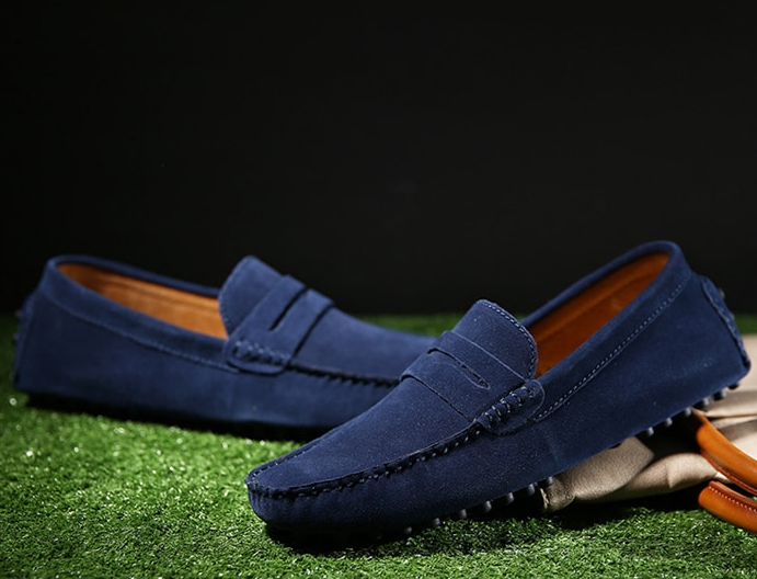 dress loafer shoes color blue size 9.5 for men