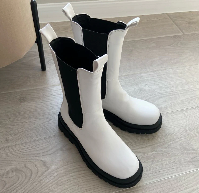 Mid Calf Boots Color White Size 9 for Women