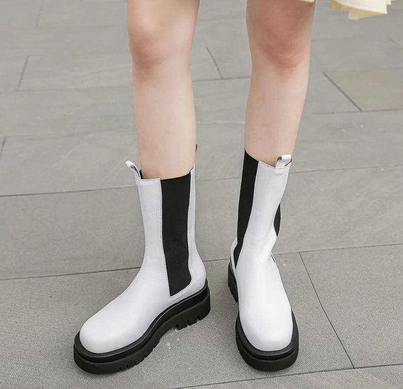 Autumn Boots Color White Size 8 for Women