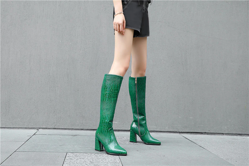 Autumn Boots Color Green Size 7 for Women