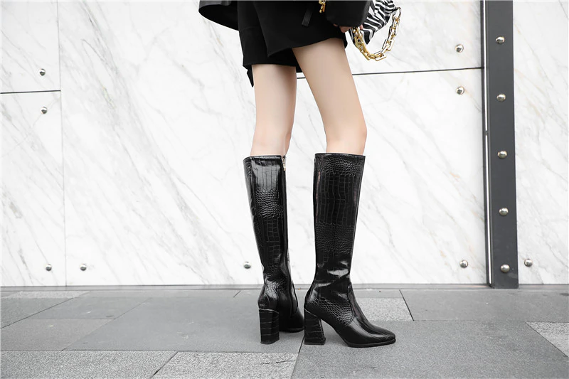 Knee High Boots Color Black Size 8.5 for Women