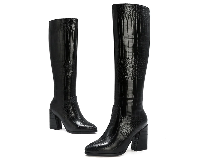 Knee High Boots Color Black Size 5 for Women