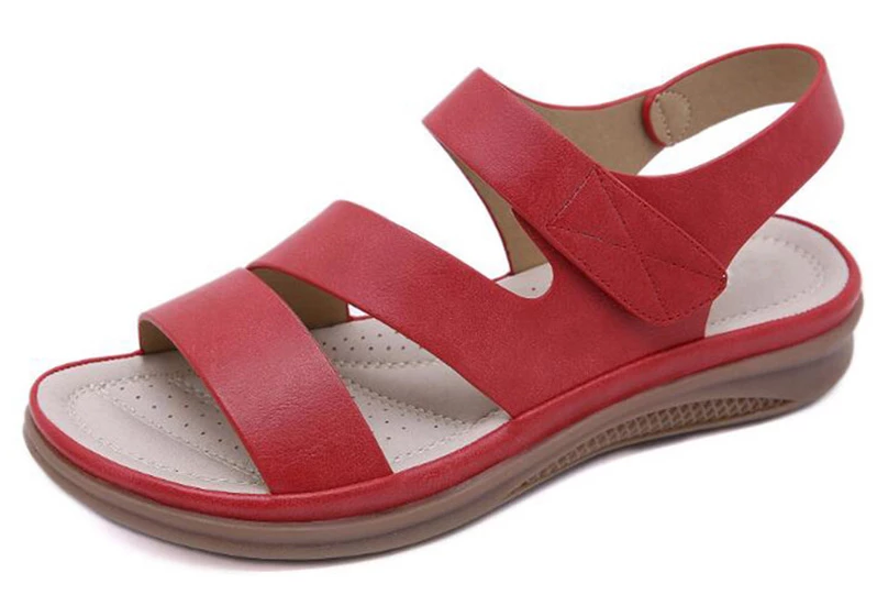 padded sandal color red size 5 for women