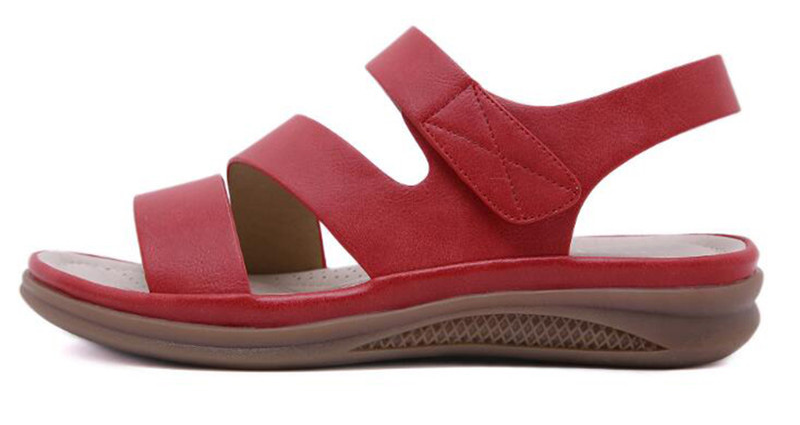 platform flat sandal color red size 6 for women