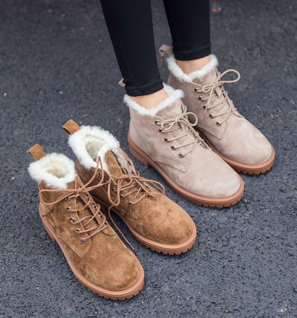 winter boots color beige size 6.5 for women