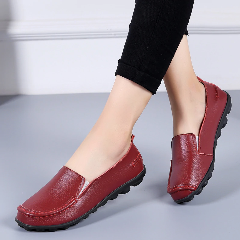 debbie womens loafer shoes slip on wine red ultra seller shoes beige