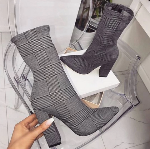 Dress Boots Color Gray Size 5 for Women