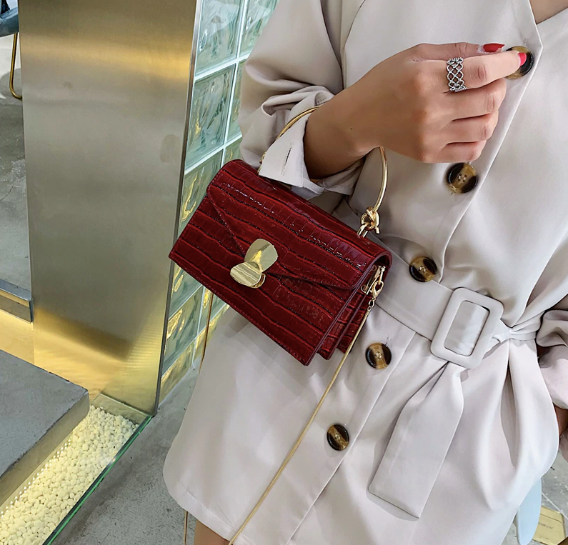 flap big handbag color red for women