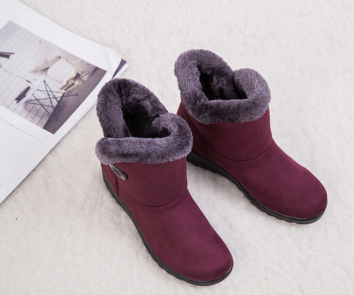 Warm Snow Boots Color Wine Size 9 for Women