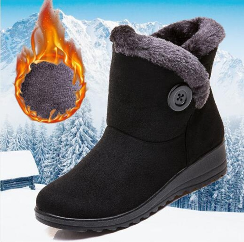 Warm Snow Boots Color Black Size 6 for Women