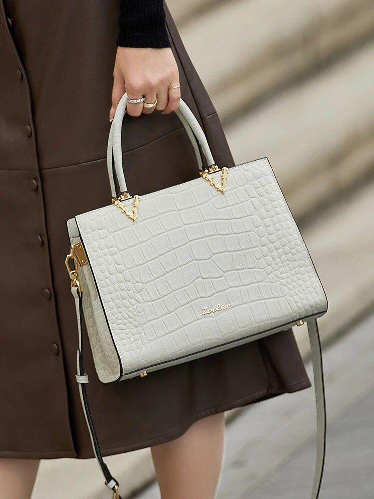 Office Handbag Color White Medium for Women