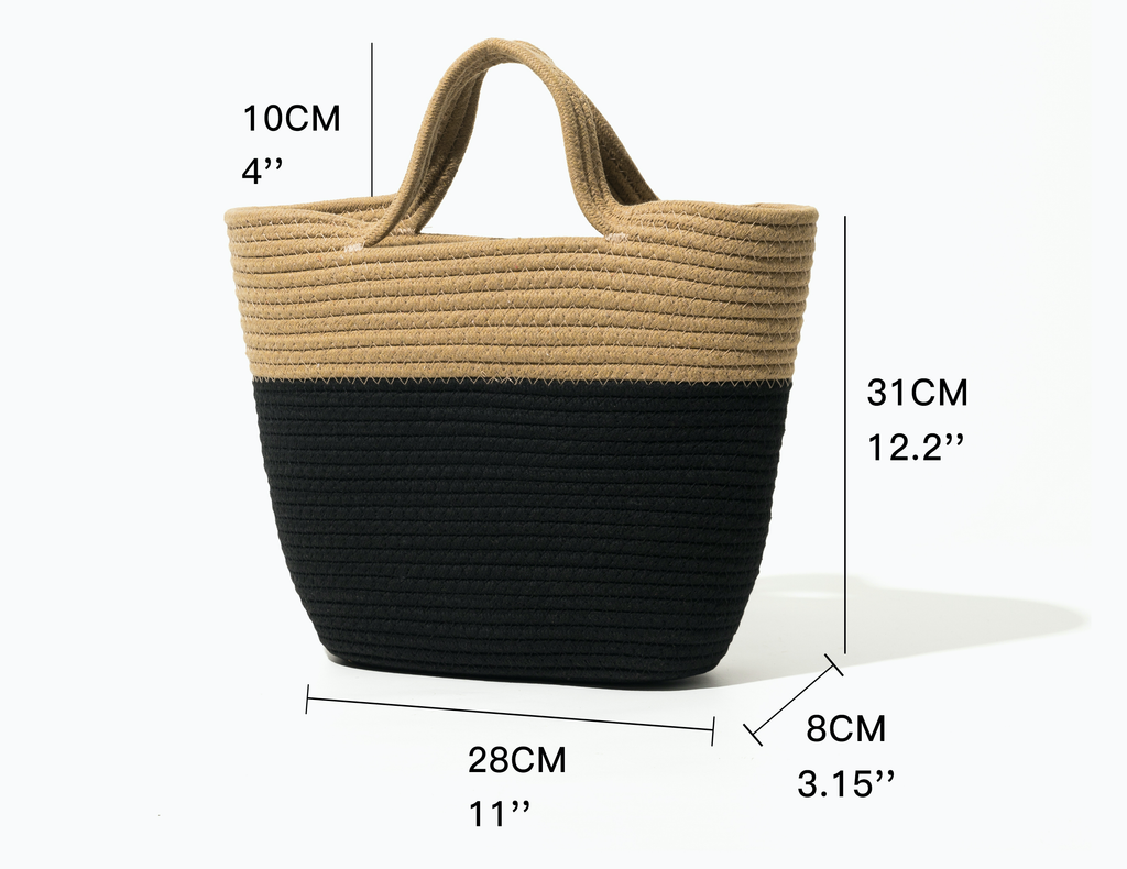 Woven Handbag Color Black Small for Women