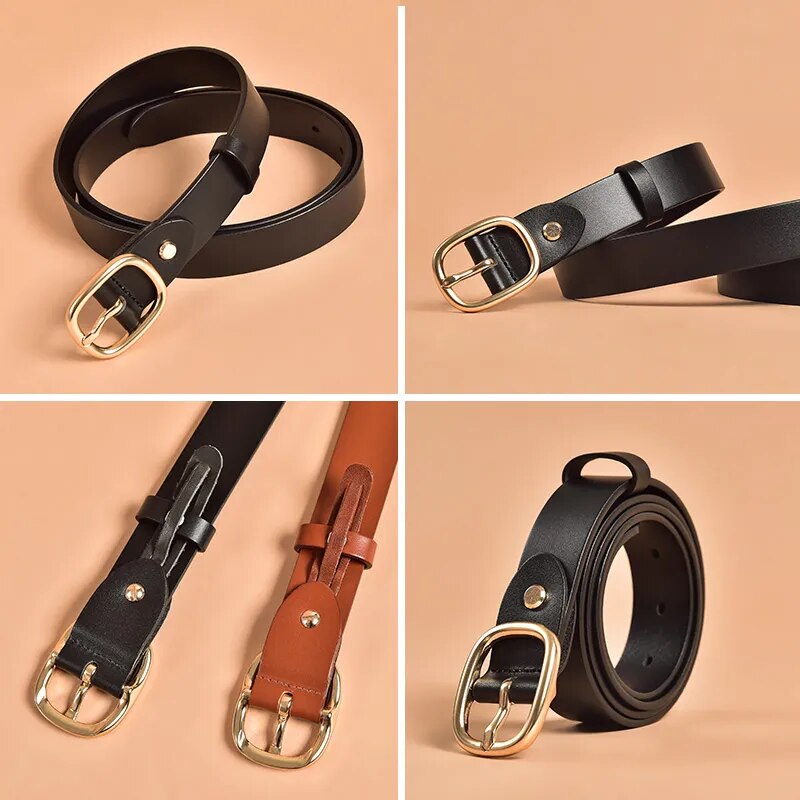 Medium Leather Belt Color Brown for Women