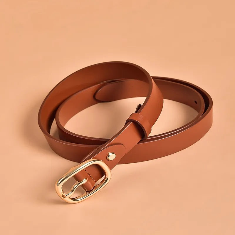 Medium Leather Belt Color Brown for Women