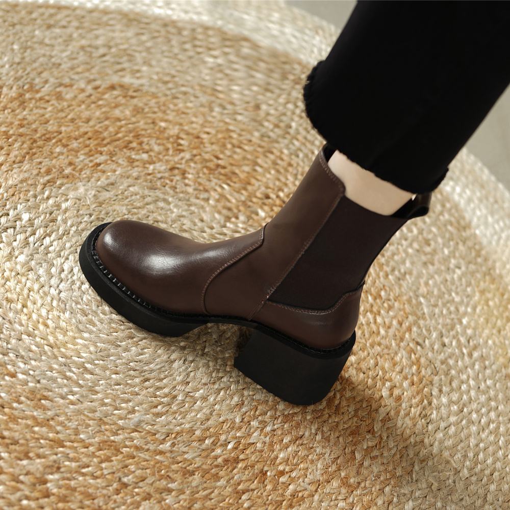 Autumn Casual Boots Color Brown Size 8 for Women