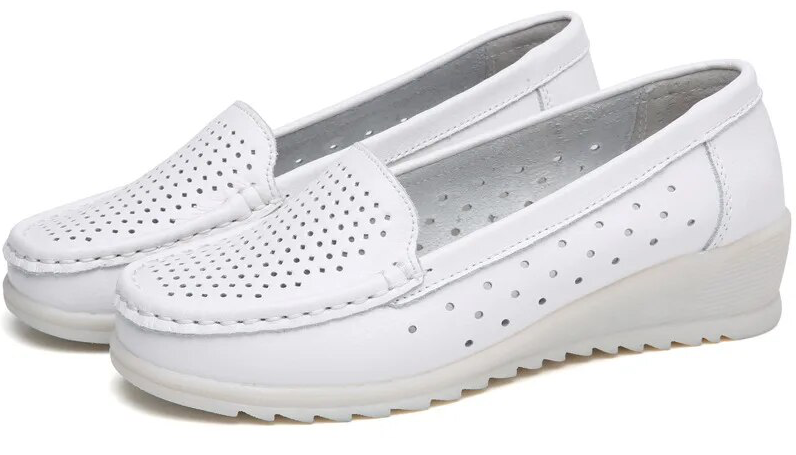 Nurse Loafer Shoes Color White Size 4.5 for Women