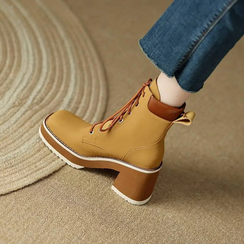 Platform Boots Color Yellow Size 6 for Women