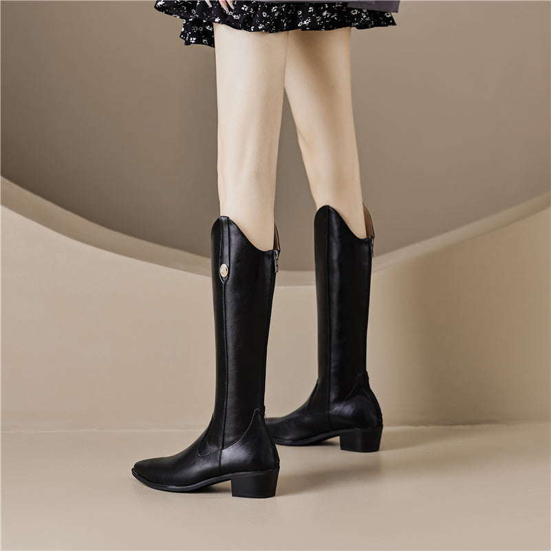 Knee High Boots Color Black Size 8.5 for Women