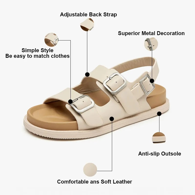 Flat Sandal Color Beige Size 5 for Women