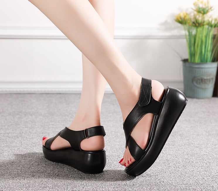 Platform Sandal Color Black Size 5 for Women
