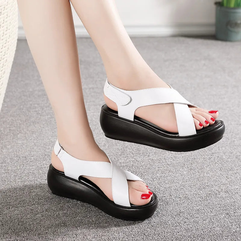 Platform Sandal Color White Size 8.5 for Women