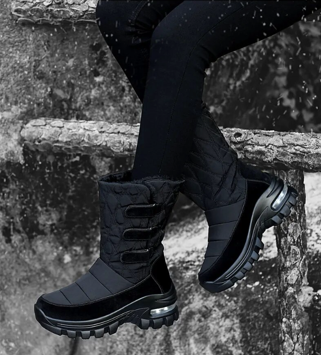 Platform Snow Boots Color Black Size 9 for Women