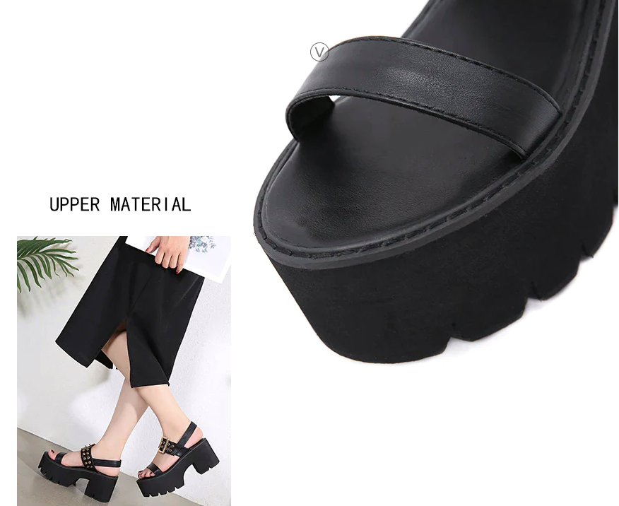 Platform Sandal Color Black Size 5.5 for Women