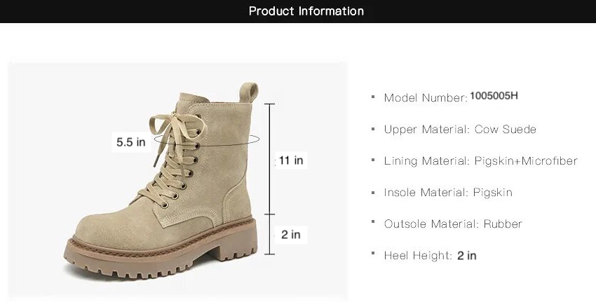 Ankle Boots Color Khaki Size 5 for Women