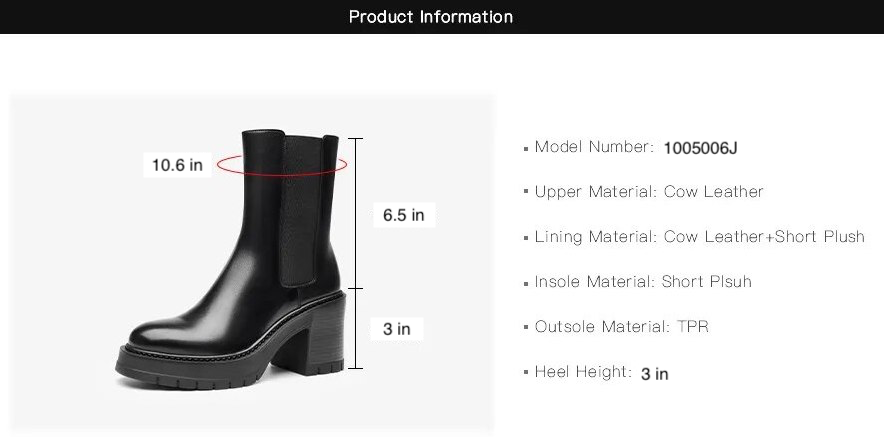 Ankle Boots Color Black Size 6 for Women