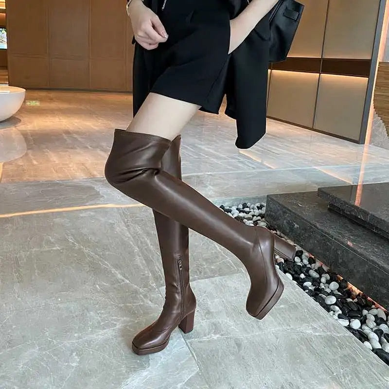 Over the knee Boots Color Brown Size 5.5 for Women