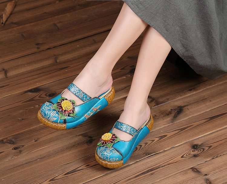Platform Clogs Shoes Color Blue Size 9 for Women