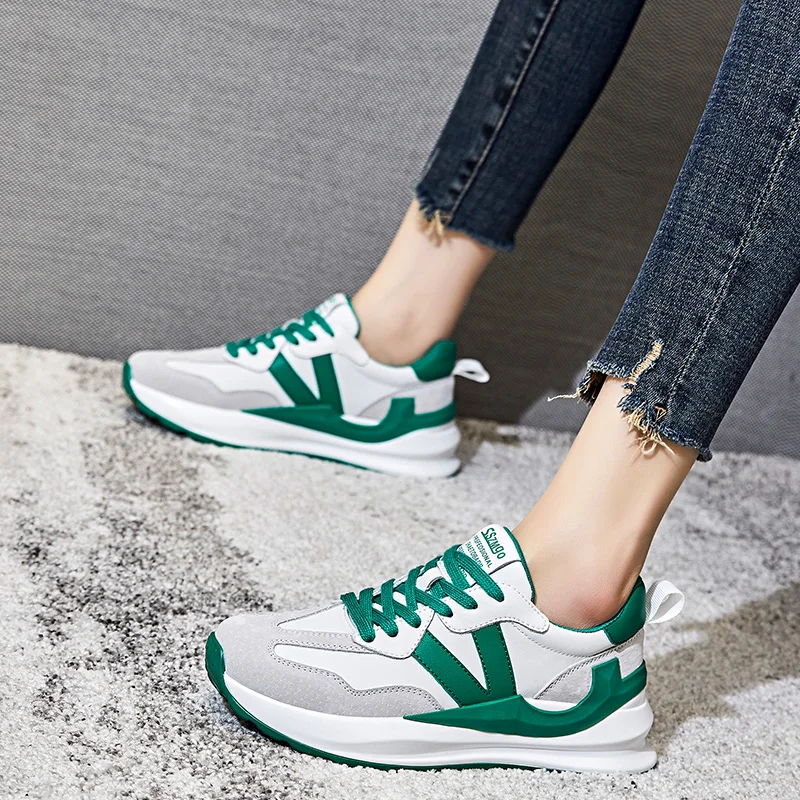 Walking Sneaker Color Green Size 5.5 for Women