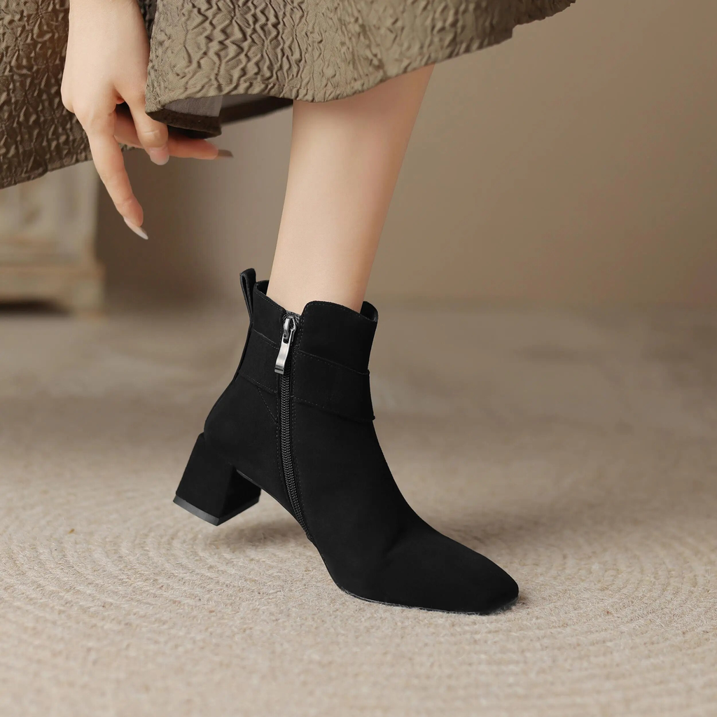 Suede Boots Color Black Size 5 for Women